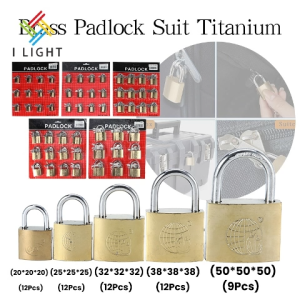 (Fast Delivery)(12pcs)Heavy Brass Padlock Set Safety door lock brass padlock household anti-theft door lock set (20/25/32/38/50 mm)