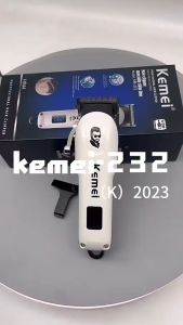 Kemei Hair Clipper Original Professional Hair Trimmer Rechargeable Electric Hair Clipper Hair Cutting Machine Wireless Trimmer for Men LCD Dispaly Low Voice Hair Clippers KM-232