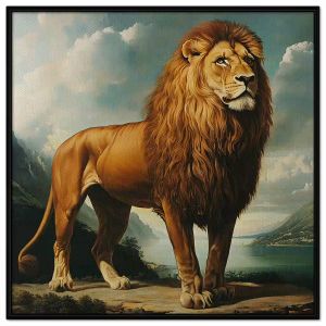 Tranh sơn dầu sư tử. Tranh treo tường dán tường canvas trang trí. CGI-1726