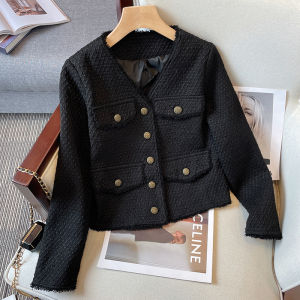 Elegant Black Chic Short Womens Jacket