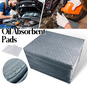 10 Pcs 25x33cm Oil Absorbent Pads Absorbent Mat Grey Oil Spill Mat Liquid Pads Universal Heavy Weight Garage Floor Mat Under Car
