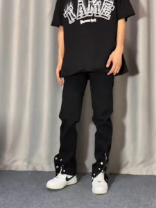 Quần Jean Nam ống rộng Khoá Chân LUTAVA Quần Ống Đứng Phong Cách Thời Trang cá tính QD319