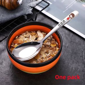 Cartoon Household Matching Spoon Family 304 Stainless Steel Baby Spoon Rice Spoon for Children and Kids Spoon Tableware