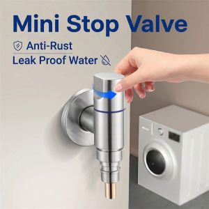 G1/2 Mini Washing Machine Faucet Solid Brass 4.5cm Auto Shut-Off Smart Water Tap for Small Laundry Space G3/4