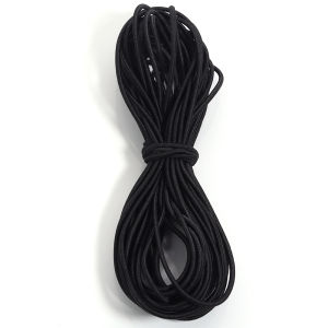 ยางยืดกลมสีขาวดำ ขนาด 10 เมตร 2/2.5/3 มม. เชือกยางยืด ยางรัด สายยางยืด อุปกรณ์เย็บผ้า DIY