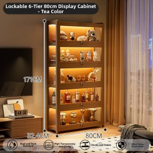 ZHUSHANXIA | Lockable Transparent Illuminated Display Cabinet