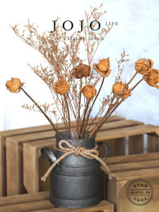 Retro JOJOS L. PD Flower Bucket Garden Terrace Flower Pot Indoor Outdoor Decor Iron Material Medium Size Home Decor Accessories