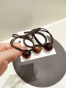 ริบบิ้นยางยืดทรงกลมลายเสือดาวสำหรับผู้หญิง รุ่นใหม่ปี 2024 ยางยืดผมแบบมีสายรัดสำหรับผูกผมแบบเรียบง่ายสไตล์เกาหลี