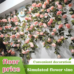 1pc 2.3m Silk Roses Ivy Flower Vine Artificial Flowers Green Garland for Home Wedding Garden Decoration Hanging Rattan Wall Decor