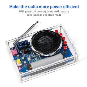 Portable FM Radio DIY Kit RDA5807 Radio DIY Module 87-108MHz Adjustable Frequency Radio DIY With OLED Display