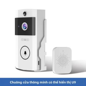 Chuông Cửa Không Dây Chống Nước Thông Minh Với Camera Năng Lượng Mặt Trời Video WiFi Chuông Cửa Ngoài Trời Cửa Sổ Quan Sát An Ninh