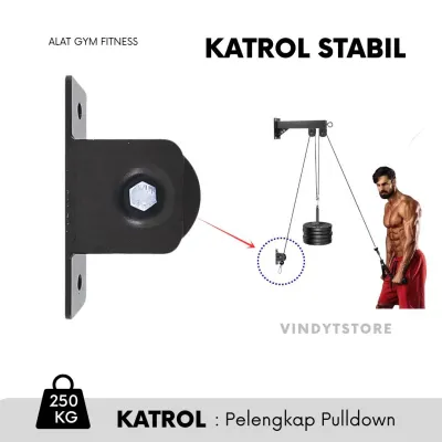 Katrol Tunggal Fitness Gym Pelengkap Pull Down - Stabil - 250 Kg - Peralatan Latihan Tubuh Bagian Atas