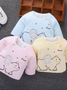Thickened Cotton Warm Clothes Half Back Baby Clothes for Autumn And Winter High Waist Pants Buddhist Clothes Baby Clothes