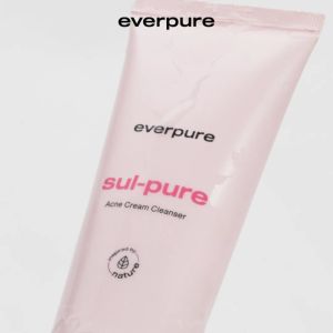 EVERPURE Sul-Pure Acne Cream Cleanser - Sabun Cuci Muka Anti Bakteri Bunuh 99.99% Bakteri Penyebab Jerawat Untuk Kulit Sensitif & Berjerawat Kontrol Minyak Berlebih Dengan Sulfur & BHA [BPOM]