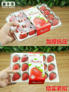 Disposable Strawberry Packing Box 11 Tablets 15 Tablets 20 Tablets Dandong Strawberry Box Transparent Covered Fruit to-Go Box