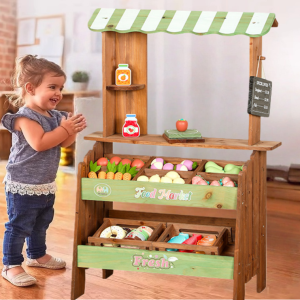 YOULEBI | Outdoor Wooden Supermarket Pretend Play Cash Register Stall