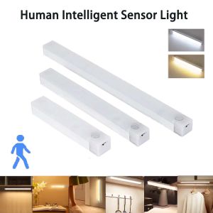 10/20/30CM Motion Sensor LED Cabinet Light Rechargeable Wireless Night Light Portable Kitchen Wardrobe Staircase Backlight