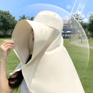 ผู้หญิงหญิงสาวผ้าคลุมขอบใหญ่กันแดดกลางแจ้งหมวกกันแดดTopi Bucket เต็มรูปแบบเดินทางฤดูร้อนพักผ่อนตกปลาเดินป่าป้องกันคอชายหาด