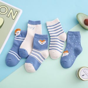 KAOS KAKI ANAK CEWEK COWOK KOREA KEKINIAN MOTIF KARTUN SERIGALA ORANGE SOCK KIDS SEKOLAH USIA 3-7 TAHUN KK3