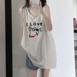 Áo Ba Lỗ Không Tay Cổ Treo Cotton Nguyên Chất Phong Cách Mỹ Dành Cho Nữ Mùa Hè Thiết Kế Áo Khoác Ngoài Rộng Rãi Thoải Mái