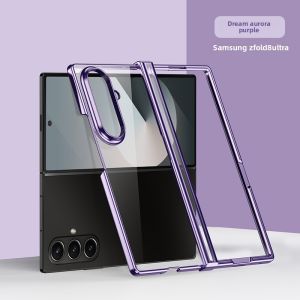 szhaiyu | Electroplated Transparent Phone Case for Samsung Galaxy Z Fold 3 4 5 6 7 Fold8 Ultra Fold7 Hinge Protective Plating Clear Cover