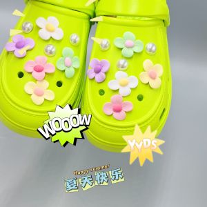 16 cái/Bộ Ins Hàn Quốc Hyun một CROCS jibbitz quyến rũ hình hoa nhỏ Khóa giày dễ thương giày hoa cho CROCS