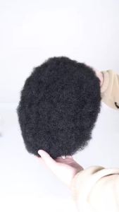 Afro Kinky Curly Full Lace Men Toupee Breathable Lace PU Around Mens Wig Human Hair Toupee Men Systems Unit Wig For Men 8*10