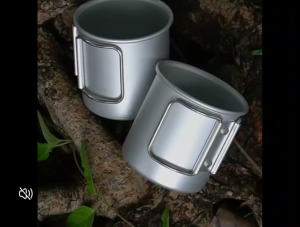Y-XONE Outdoor Aluminum Alloy Water Cup Foldable Handle Camping Cup Portable Food Grade Heatable Picnic Cup