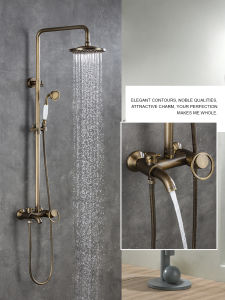 BANGPU | Antique Copper Shower Set with Simple European Style Cold & Hot Water Mixer Tap