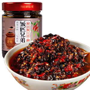 Spicy Wild Mountain Pepper Fermented Black Bean Sauce for Stir-Fry Dipping Sauce Hunan Flavor Bottled Seasoning Kitchen Condiment