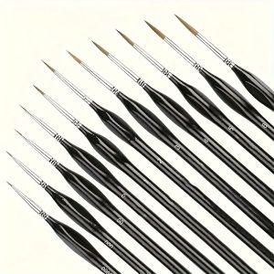 11Pcs Set Of Triangular Grip Gouache Watercolor Acrylic Oil Painting Brushes Tracing Hook Line Chinese Painting Brushes