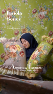 Soraya Set Bedcover Rimple Motif BUNGA  Uk 180x200x30cm