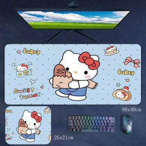 Sanrio | Anime Cute Dessert Master Hello Kitty Printing Non-slip and Stain-resistant Rubber Mouse Mat Girls Large Size Cartoon Table Mat