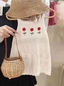 Sweet Summer Style Girls Strappy Knit Floral Dress