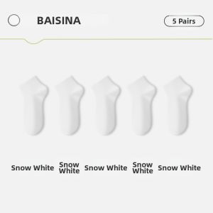 Baisina | Summer Thin Short Socks for Maternity Leather Shoes Plain Seam-free Mid Calf Socks