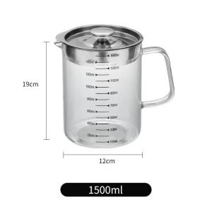 High Borosilicate Glass Oil Filter Pot 304 Home Use Oil Storage Tank Kitchen Fried Food Oil Filter Net Oil Bottle Essential Oil