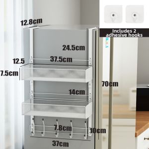 QIMAHUANGZI | No-drill Refrigerator Side Organizer