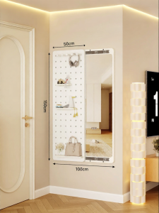 BEIQIVI | Custom Solid Wood Full Length Mirror Storage Rack
