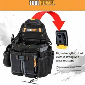 TOOLHUWEI Master Electrician Pouch Quick Lock Multifunctional Waist Shoulder Pack Large Capacity Repair Bag