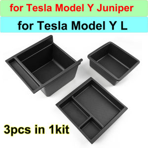 for Tesla Model Y L YL 2026 Center Console Storage Box Armrest Box Organizer Tray Model Y Juniper 2025 TPE Bottle Cup Holder