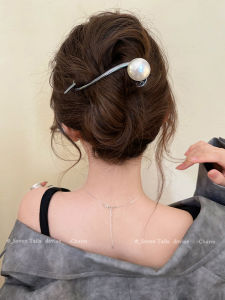 Elegant Pearl Hair Twists Clip Womens Stylish Durable Simple Versatile Hair Accessories Back of Head Hair Grips Fashionable