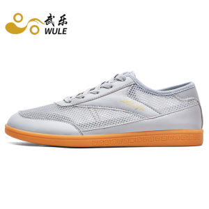 Wule Tai Chi Shoes Female Male Hollow-out Breathable Mesh Tai Chi Beef Tendon Bottom Leather Sports Practice Shoes Summer Driving Shoes