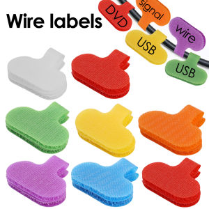 50Pcs Cable Labels Reusable Writable Waterproof Self Adhesive Cable Wire Label Tags for Cable Storage Management Fastener Tapes