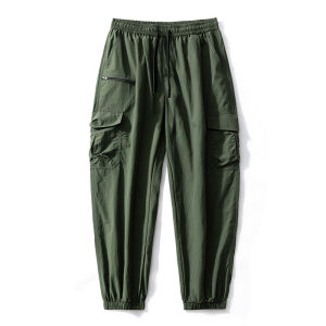 plus Size Mens Ice Silk Quick Dry Work Trousers Outdoor Cargo Pants Military Green Ice Sensation Cuffed Trousers Fashion Urban Style
