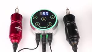 Hộp Cấp Nguồn Cho Máy Xăm Aurora 2 Professional Hai Đầu Ra Đèn LED Nhiều Màu Sắc Dùng Cho Máy Xăm Cuộn Và Máy Xăm Xoay.
