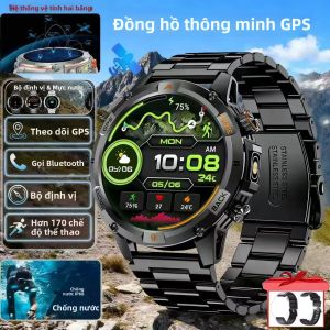 Đồng Hồ Thông Minh Ultra GPS Dành Cho Android IOS Đồng Hồ Nam Thể Thao Quân Sự Có La Bàn Băng Tần Kép Chống Nước Có Đèn Pin Tích Hợp Nhắc Nhở Cuộc Gọi BT & Theo Dõi Nhịp Tim