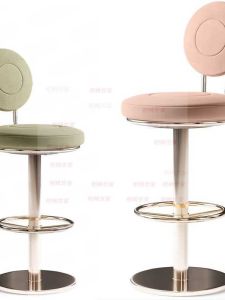 เก้าอี้รับแขกสไตล์ Scandvinian ที่พักหลังคาบ้าน หนังสีน้ำตาล ไม้ตะวันออกเฉียงเหนือ สไตล์ชาติพันธุ์ เก้าอี้สูงสำหรับบ้าน