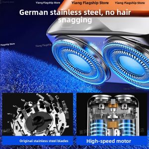 MONLEYTA | Portable Electric Shaver For Men Miniature Double Ring Genuine Product German Design Mini Steel Cannon Gift Idea