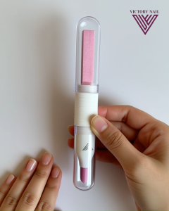 Victory Nail Two Way Ceramic Nail File and Nail Pusher Duo Set
