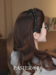 Platinum Parisian Princess Hairband Handmade Beaded Pressed Hair Headband Elegant Small Fragrance Style Fashion Accessory